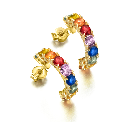 Pendientes Oro Zafiros Colores Ref. GB015OA.00
