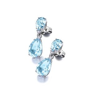 Pendiente  Aguamarina y Diamantes GB035OBAG