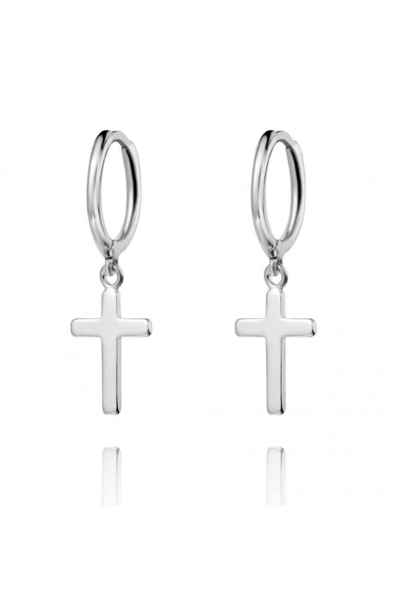 Pendientes en plata de ley Aro y Cruz