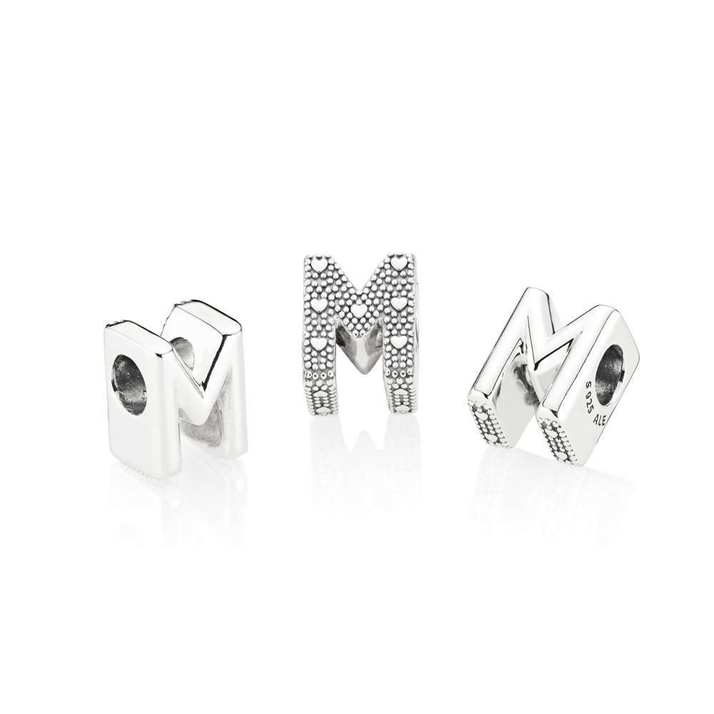 Charm en plata de ley M Letra 797467 - Imagen 2