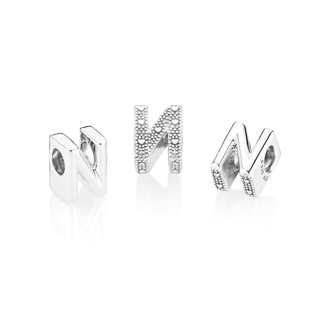 Charm en plata de ley Letra N 797468 - Imagen 2
