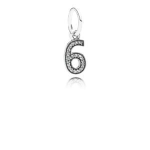 Charm colgante en plata numero seis