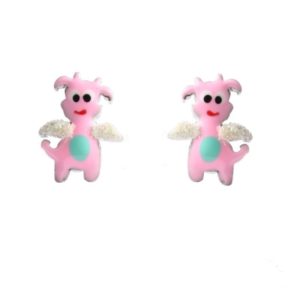 Pendientes dragonas rosas