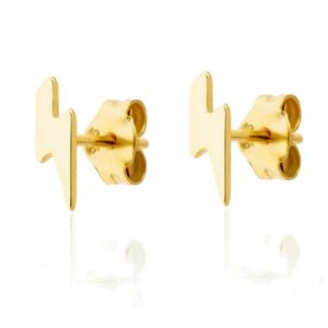 Pendientes plata de ley Rayo Dorado