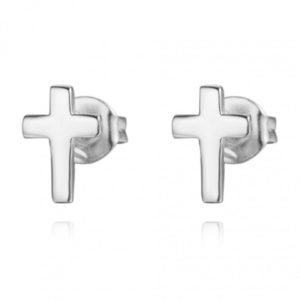 Pendientes plata de ley cruz