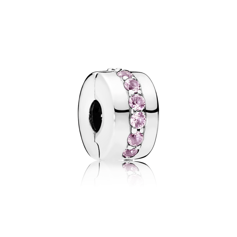 Clip en plata de ley Sendero luminoso rosa 791972PCZ