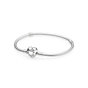 Pulsera Moments en plata de ley para charms corazón 590719HV
