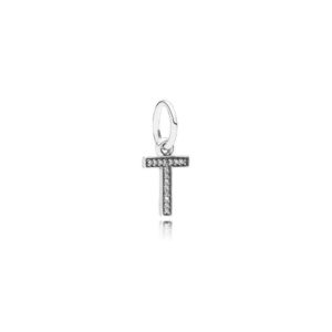 Charm en plata de ley colgante Inicial T