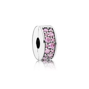 Clip en plata de ley Elegancia brillante Circonitas Rosas 791817PCZ