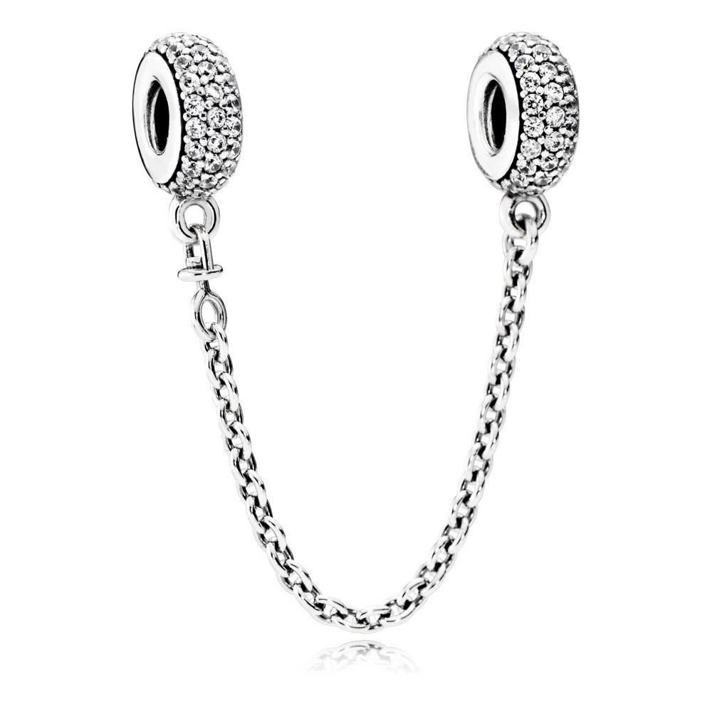 Cadena de seguridad en plata de ley y Pave791736CZ-05