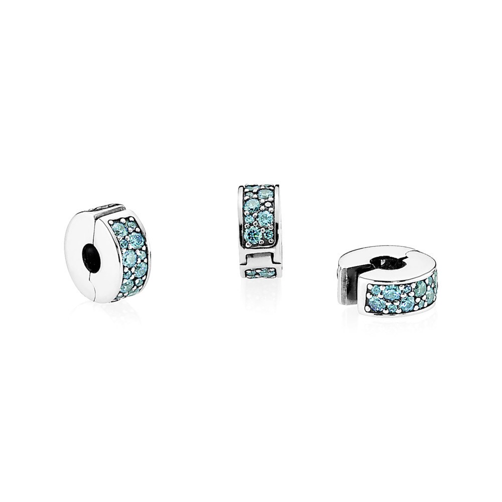 Clip en plata de ley Elegancia brillante turquesa 791817MCZ - Imagen 2
