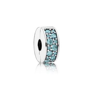 Clip en plata de ley Elegancia brillante turquesa 791817MCZ