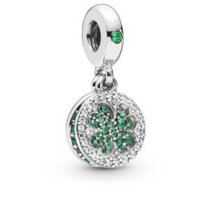 Charm colgante en plata de ley Trebol Brillante