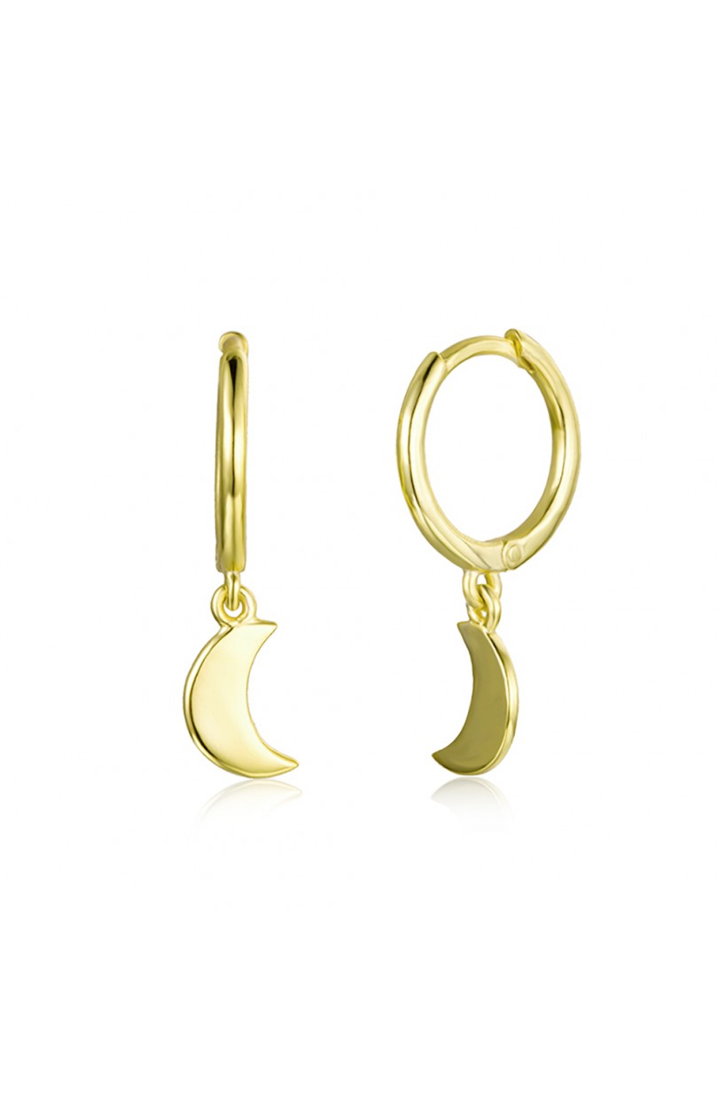 Pendientes en plata de ley Aro y Luna Dorado