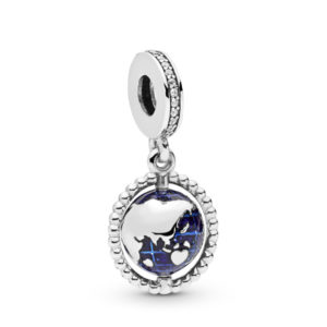 Charm colgante en plata de ley Globo Giratorio