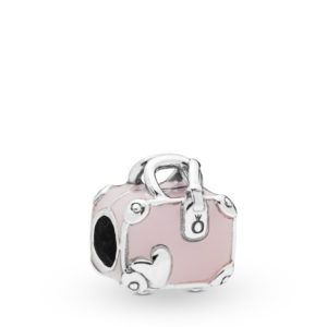 Charm en plata de ley Maleta Rosa