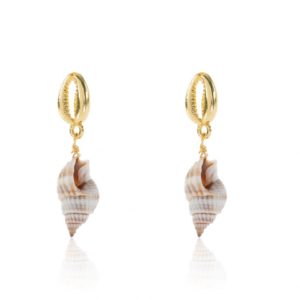 Pendientes Bronce Concha y Caracola