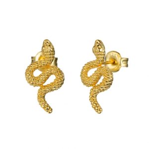 Pendientes plata de ley Serpiente Dorada