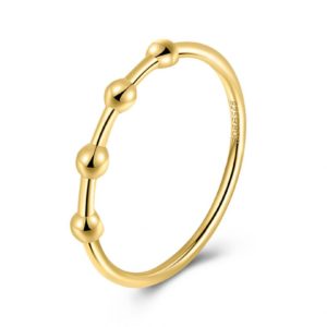 Anillo en plata de ley Atom Dorado