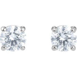 Pendientes Attract, Blanco, Baño de Rodio