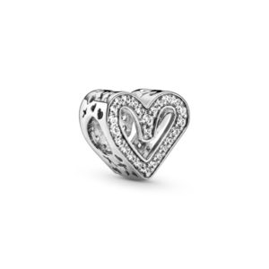 Charm en plata de ley Filigrana Corazon Brillante