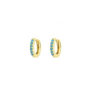 Aros en plata de ley Turquesas 11mm Gold