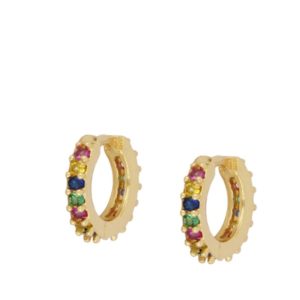 Aros en plata de ley Multicolor 13mm Gold
