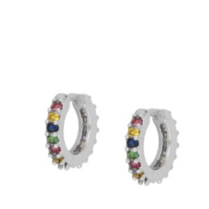 Aros en plata de ley Multicolor 13mm