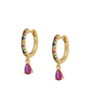 Pendientes en plata de ley Galet Gold