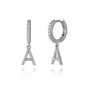 Pendientes en plata de Ley Letra A