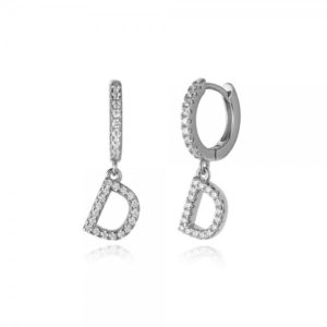Pendientes en plata de Ley Letra D