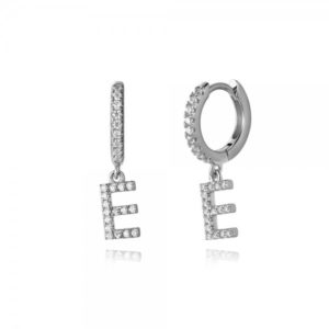Pendientes en plata de Ley Letra E