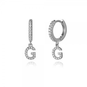 Pendientes en plata de Ley Letra G