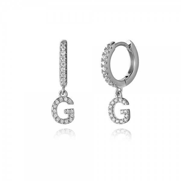 Pendientes en plata de Ley Letra G
