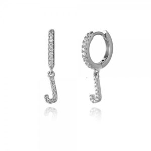 Pendientes en plata de Ley Letra J