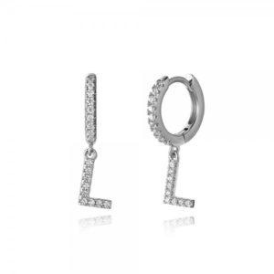Pendientes en plata de Ley Letra L