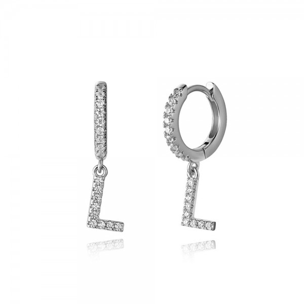 Pendientes en plata de Ley Letra L