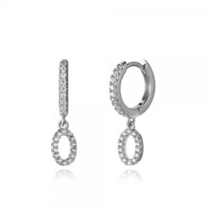 Pendientes en plata de Ley Letra O