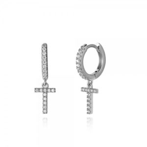 Pendientes en plata de Ley Letra T