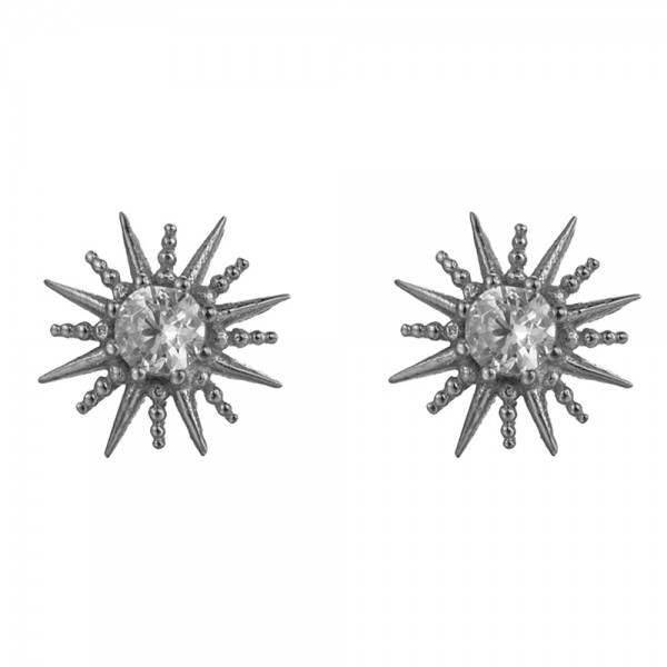 Pendientes en plata de ley Sol Radiante
