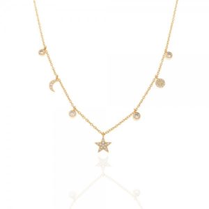Collar en plata de ley Astros Gold