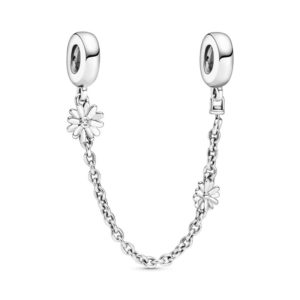 Cadena de Seguridad en Plata de ley Margaritas