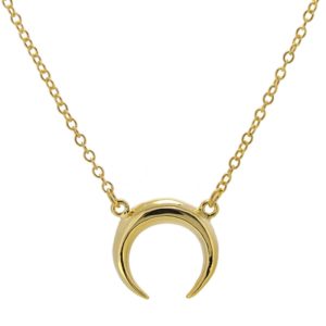 Collar en plata de ley luna invertida Gold