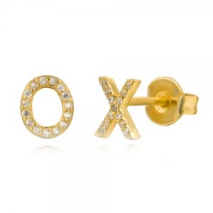 Pendientes en plata de ley XO Gold
