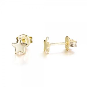 Pendientes en plata de ley Estrellita Gold
