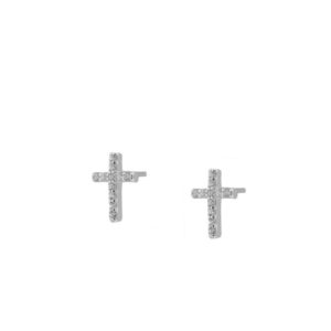 Pendientes en plata de ley Cruz Circonitas