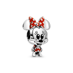 Charm en plata de ley Minnie Mouse con vestido de Lunares y Lazo1