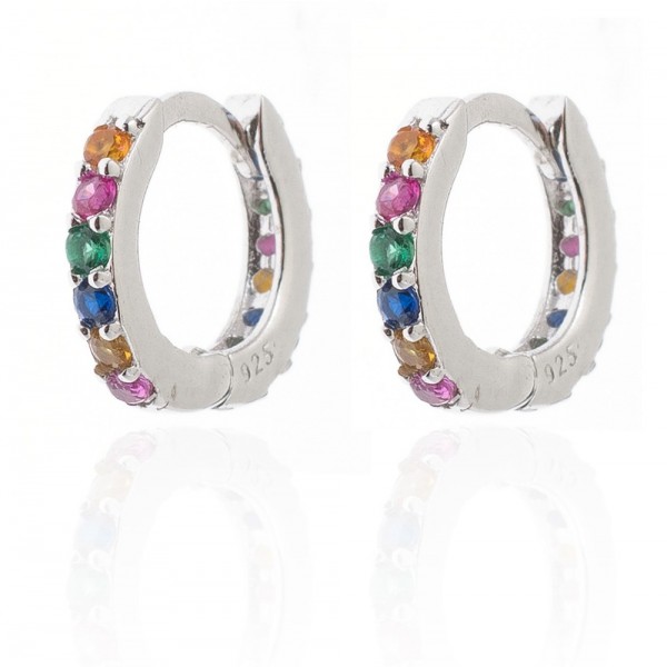 Pendientes en plata de ley Orion Multicolor