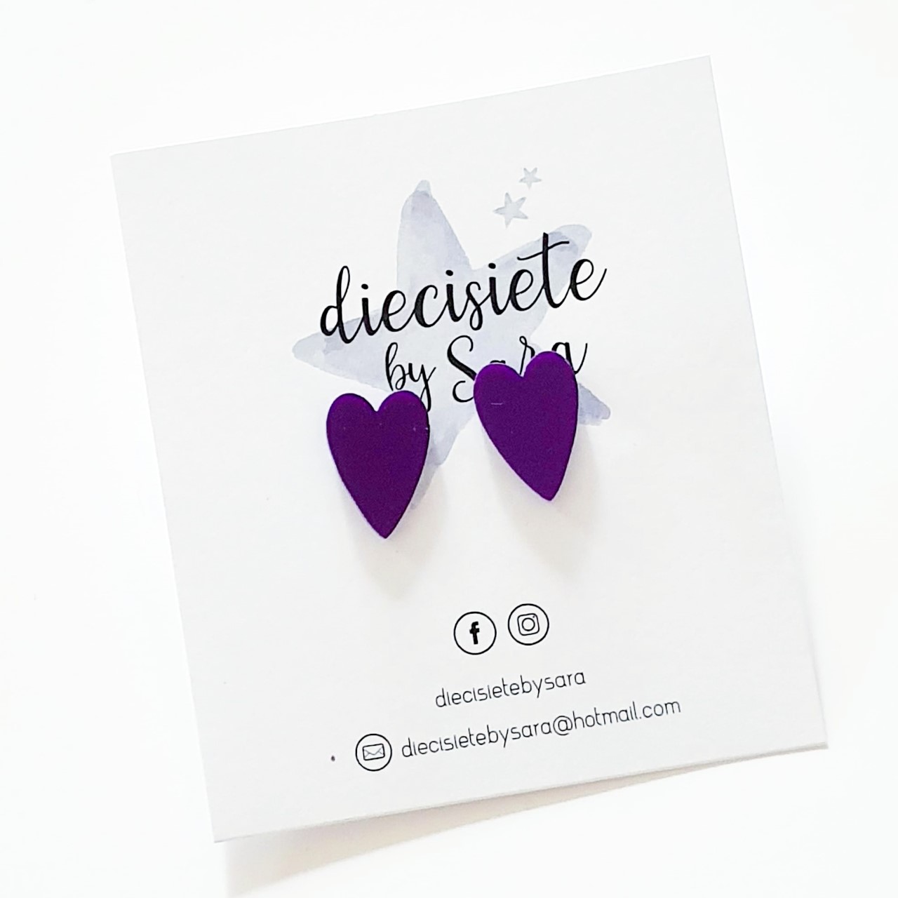 Pendientes Corazón Mini Morado
