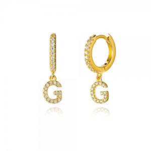 Pendientes en plata de Ley Letra G Gold